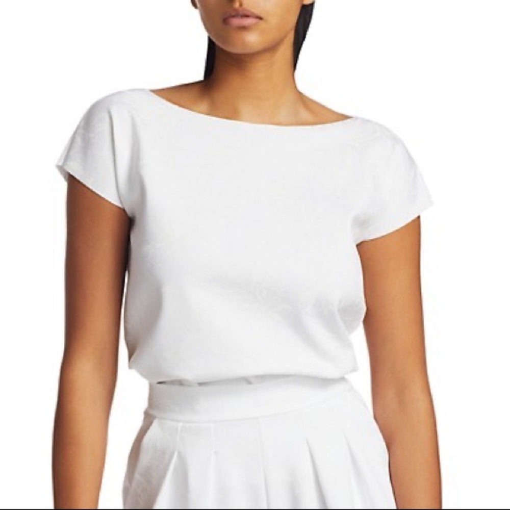 Chiara Boni La Petite Robe Anna Sofia Floral Boat Neck Top Size IT 46/US 10